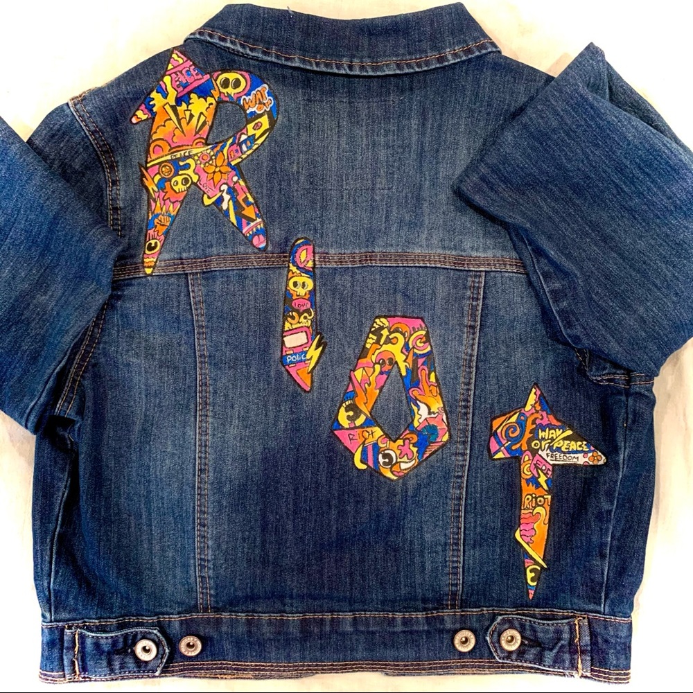 Hand painted Denim (Upcycled) - Picture 9 of 16